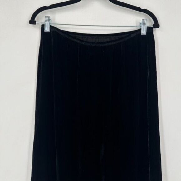 Vintage Tailor B. Moss Witchy Goth Velvet Silk Blend Midi Skirt Black Size 8 90s - Picture 8 of 11